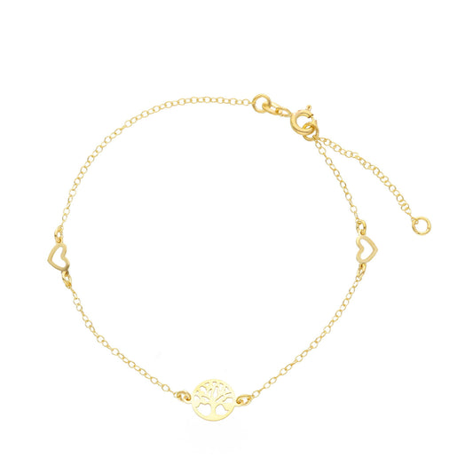 Bracciale JOY Gioielli Oro in oro 9KT giallo albero vita Regolabile 17-20 cm