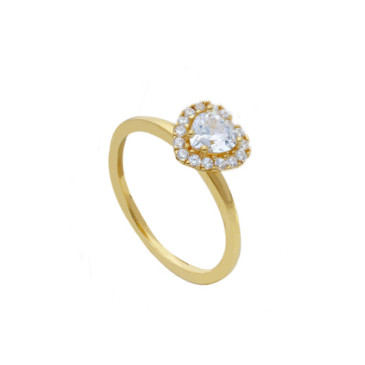 Anello JOY Gioielli Oro in oro 9KT giallo con cuore e zirconi SU MISURA