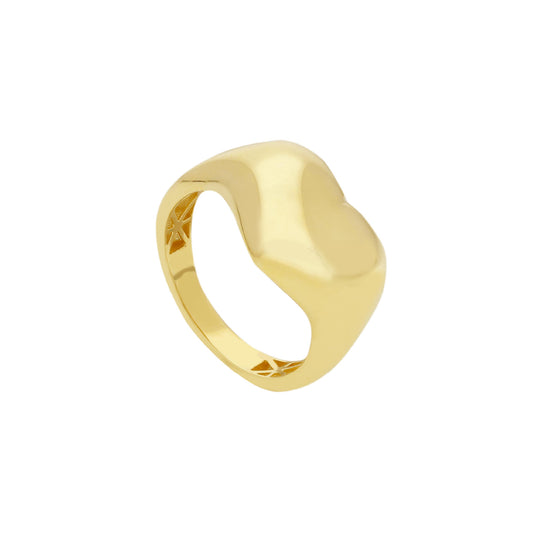 Anello chevalier con cuore JOY Gioielli in oro 9KT giallo SU MISURA