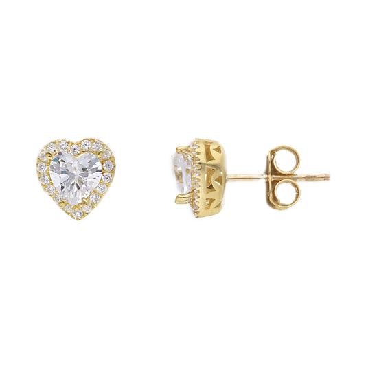 Orecchini a cuore JOY Gioielli Oro in oro 9KT giallo cristalli MISURA UNICA
