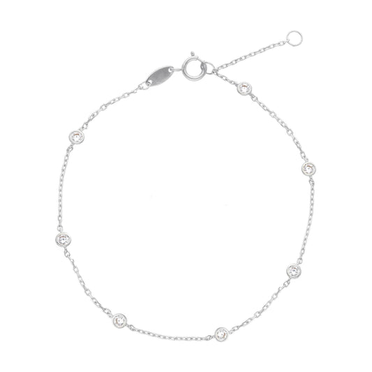 Bracciale con cristalli donna JOY Gioielli in oro 9KT bianco Regolabile 17-19 cm