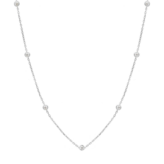 Collana con cristalli donna JOY Gioielli in oro 9KT bianco MISURA UNICA
