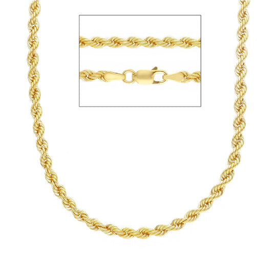 Collana catena a corda JOY Gioielli in oro 9KT colore giallo MISURA UNICA