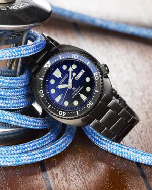 Orologio automatico Seiko Prospex Save The Ocean uomo cassa 45mm bracciale acciaio nero quadrante blu riserva carica 41h SRPD11K1