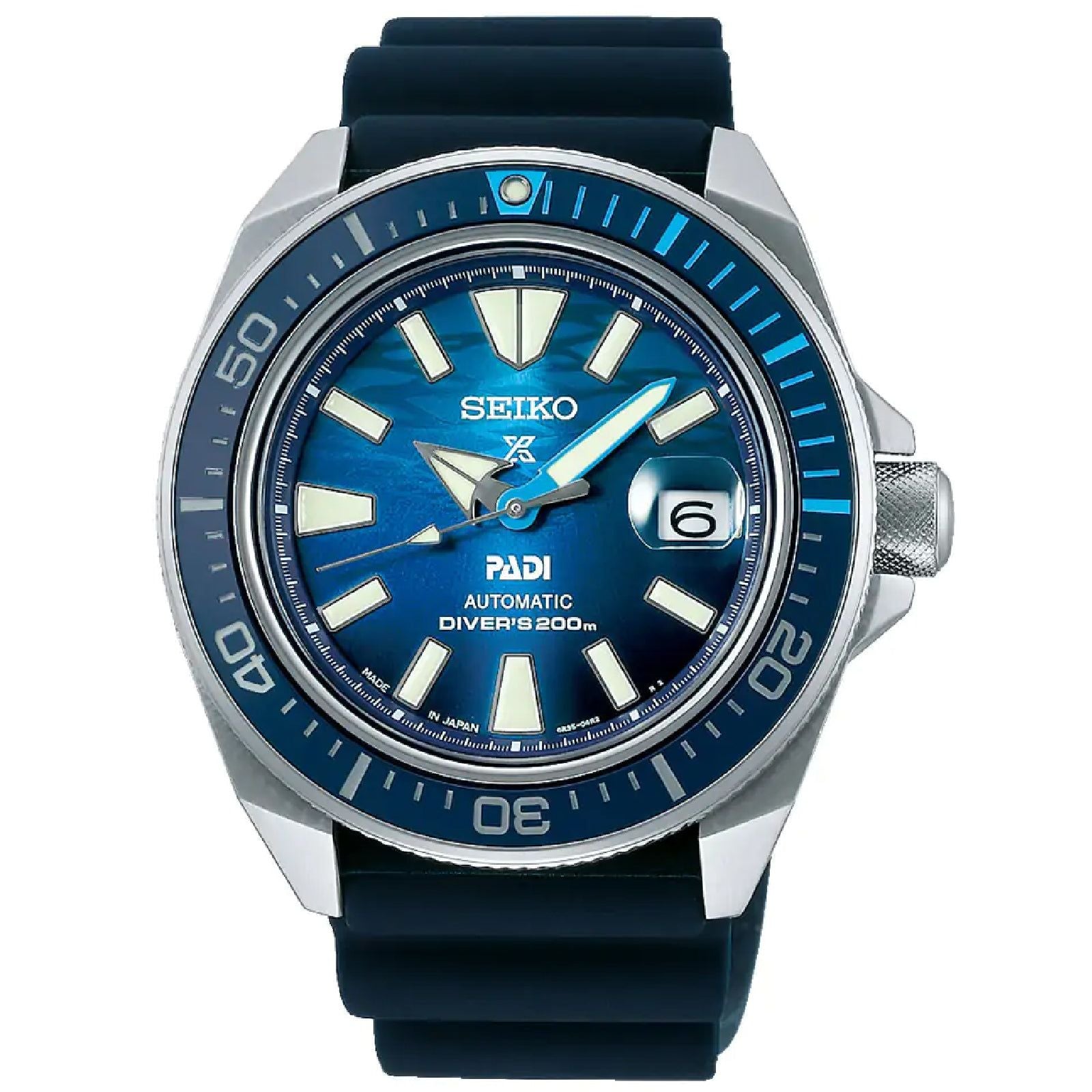 Orologio automatico Seiko Prospex The Great Blue uomo acciaio silicone blu 43,8mm