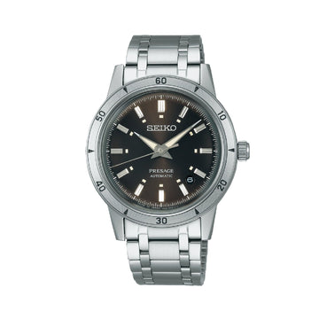 Orologio uomo Seiko Presage Style60's in acciaio quadrante nero 39,5mm SRPL09J1-1