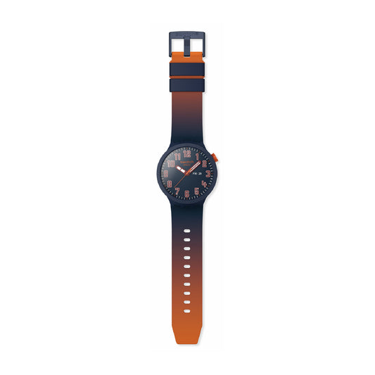 Orologio solo tempo uomo Swatch in silicone e alluminio blu