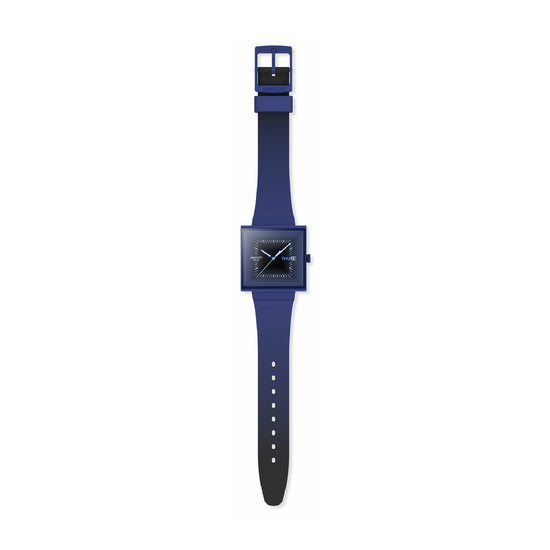 Orologio Swatch quadrato in materiale biologico colore blu