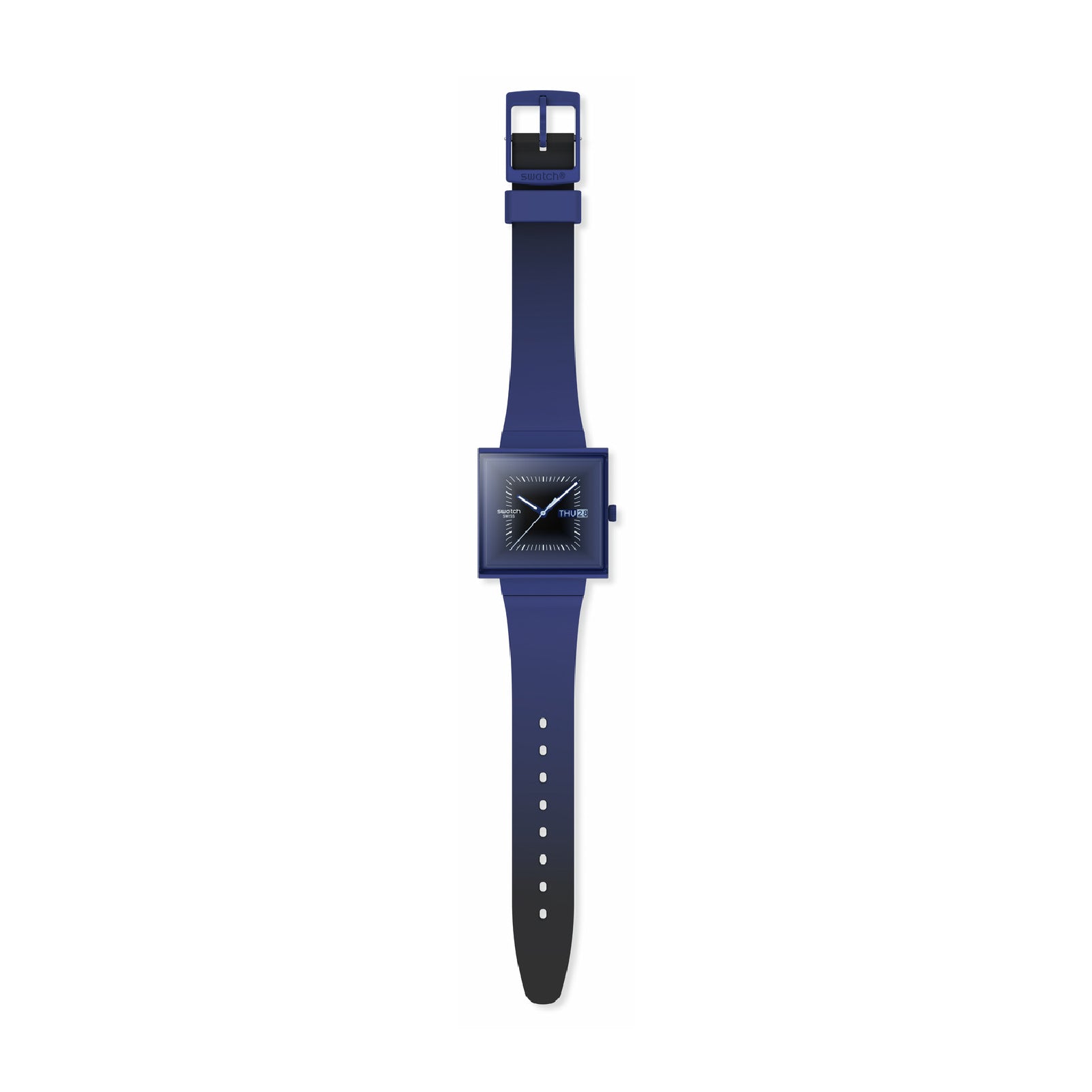 Orologio Swatch quadrato in materiale biologico colore blu