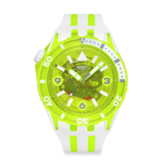 Orologio Swatch SCUBAQUA biosourced bianco giallo trasparente MISURA UNICA