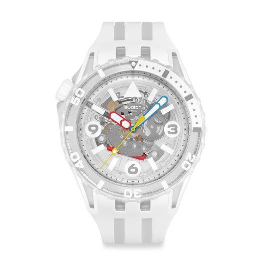 Orologio Swatch SCUBAQUA in biosourced bianco trasparente MISURA UNICA
