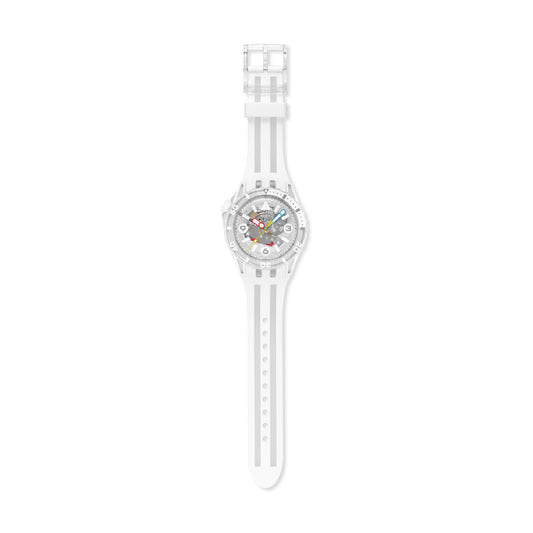 Orologio Swatch SCUBAQUA in biosourced bianco trasparente MISURA UNICA
