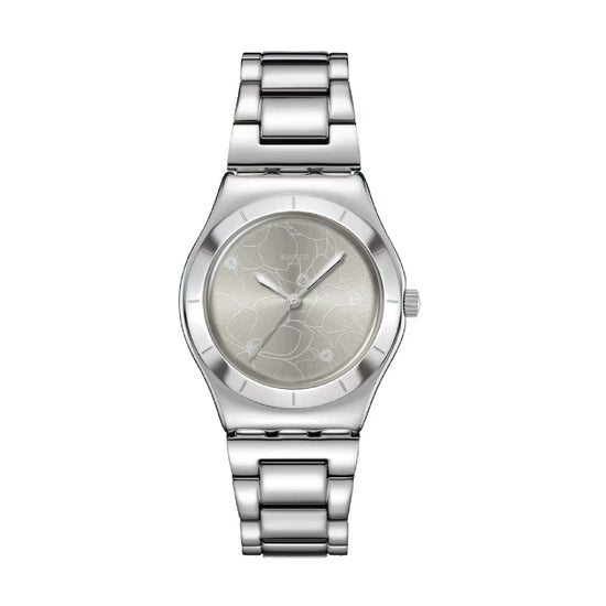 Orologio da donna solo tempo Swatch in acciaio con quadrante argento MISURA UNICA