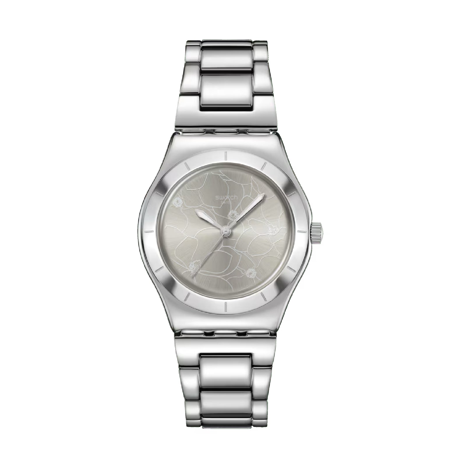 Orologio da donna solo tempo Swatch in acciaio con quadrante argento MISURA UNICA