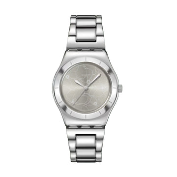 Orologio da donna solo tempo Swatch in acciaio con quadrante argento MISURA UNICA