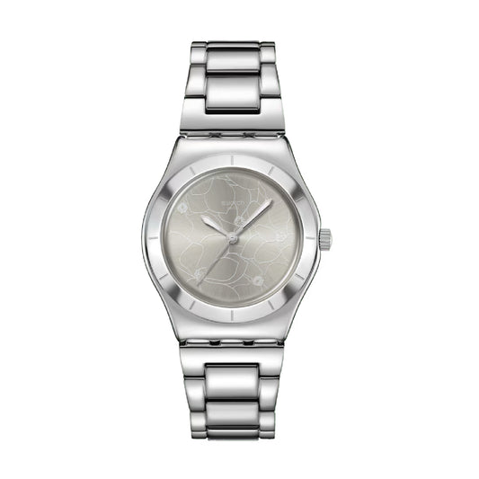 Orologio da donna solo tempo Swatch in acciaio con quadrante argento MISURA UNICA