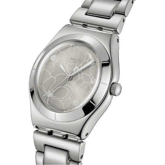 Orologio da donna solo tempo Swatch in acciaio con quadrante argento MISURA UNICA