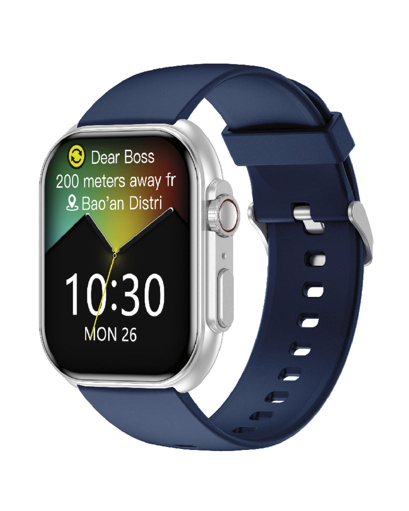 Orologio smartwatch unisex Smarty 2.0 con cassa 46,5x40,5 in alluminio e cinturino e silicone blu SW068A02