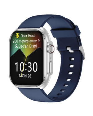 Orologio smartwatch unisex Smarty 2.0 con cassa 46,5x40,5 in alluminio e cinturino e silicone blu SW068A02