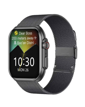Orologio smartwatch unisex Smarty 2.0 con cassa 46,5x40,5 in alluminio maglia mesh nero SW068C01