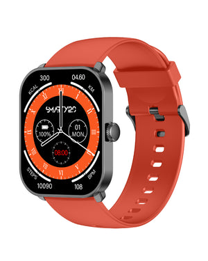 Orologio smartwatch unisex Smarty 2.0 cassa 45x36,6 mm in plastica nera e cinturino in silicone arancione SW070B