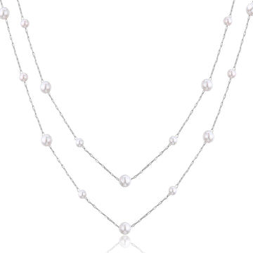 Collana doppia donna S'Agapõ Wisdom in acciaio con perle SWI09-1