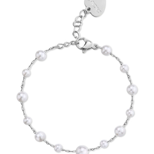 Bracciale donna S'Agapõ Wisdom in acciaio con perle SWI17-1