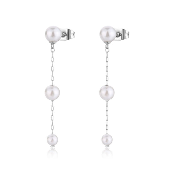 Orecchini pendenti donna S'Agapõ Wisdom in acciaio con perle SWI37-1