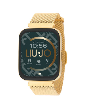 Orologio unisex Liu Jo Smartwatch Voice Slim con cassa 36X44 mm in zinco e bracciale in acciao oro maglia Milano SWLJ083
