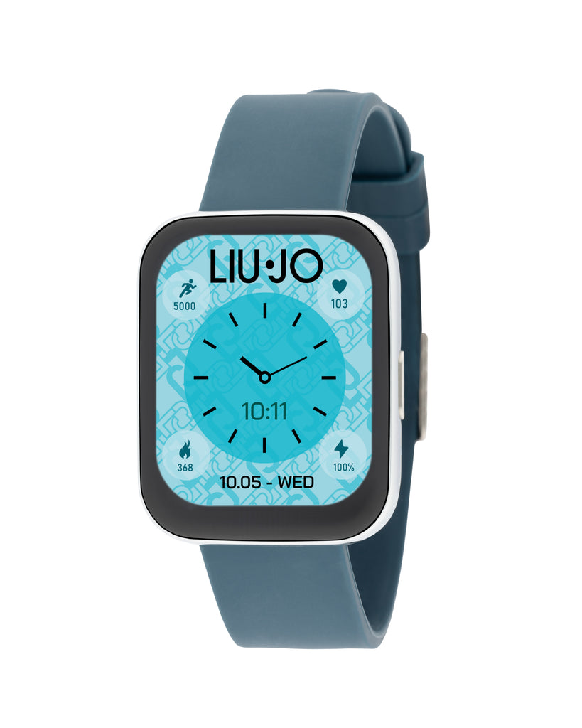 Orologio unisex Liu Jo Smartwatch Voice Slim con cassa 36X44 mm in zinco e cinturino in silicone blu SWLJ090