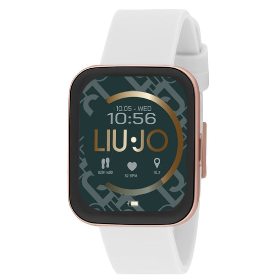 Orologio donna Liu Jo Smartwatch Voice Slim rosé cinturino silicone bianco 36X44 mm SWLJ092-1