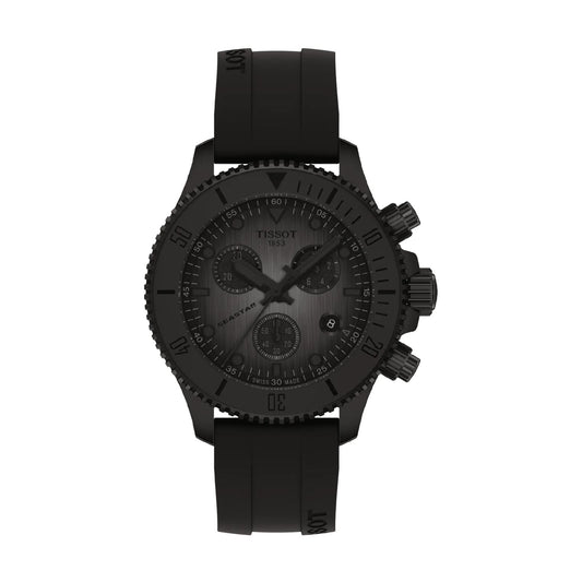 Orologio cronografo Tissot in acciaio e silicone di colore nero MISURA UNICA