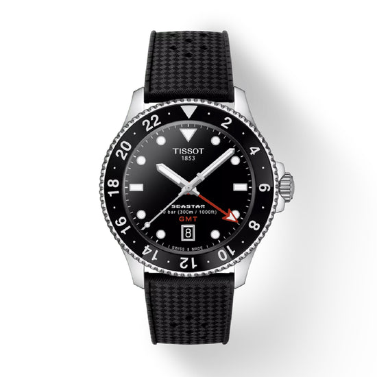 Orologio solo tempo Tissot in acciaio 316L nero e argento MISURA UNICA