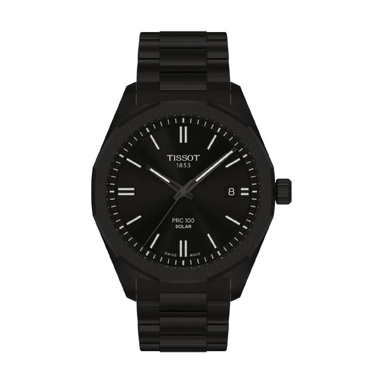 Orologio a energia solare solo tempo Tissot in PVD nero e quadrante nero MISURA UNICA