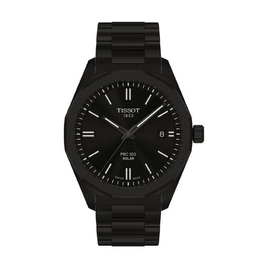 Orologio a energia solare solo tempo Tissot in PVD nero e quadrante nero MISURA UNICA
