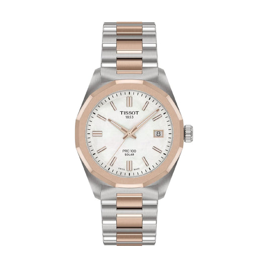 Orologio solo tempo Tissot a carica solare acciaio e pvd rosa MISURA UNICA