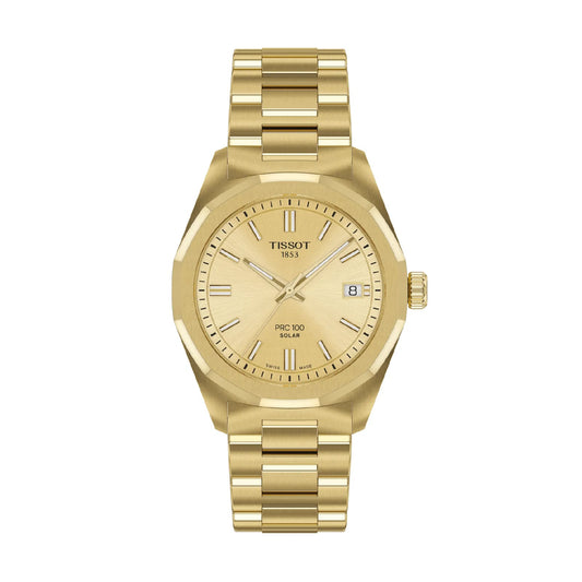 Orologio solo tempo Tissot a energia solare acciaio dorato MISURA UNICA