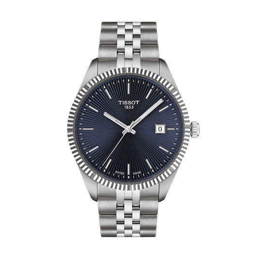 Orologio solo tempo Tissot acciaio 316L con quadrante blu MISURA UNICA
