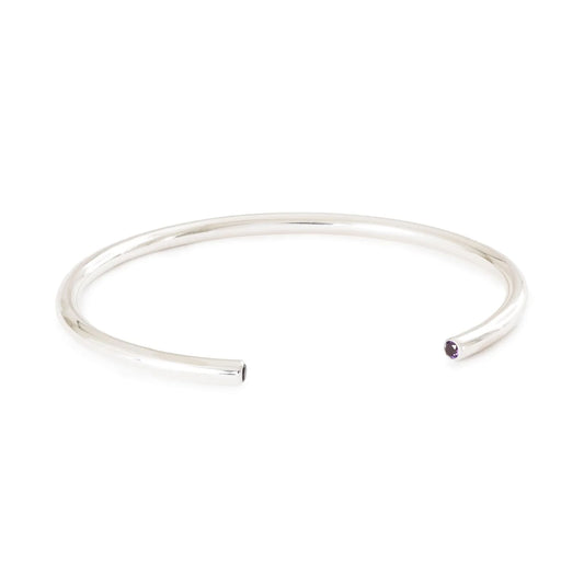 Bracciale bangle donna Trollbeads argento con ametiste M
