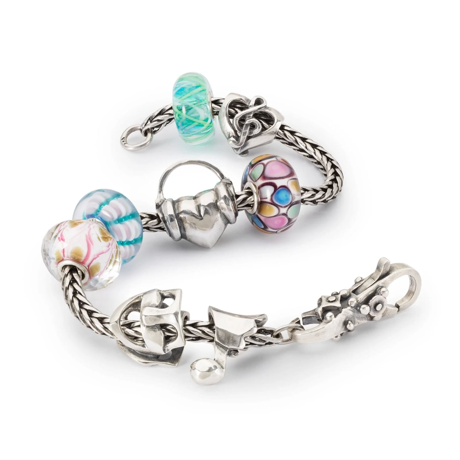 Beads da donna Trollbeads in argento con nota e cuore MISURA UNICA