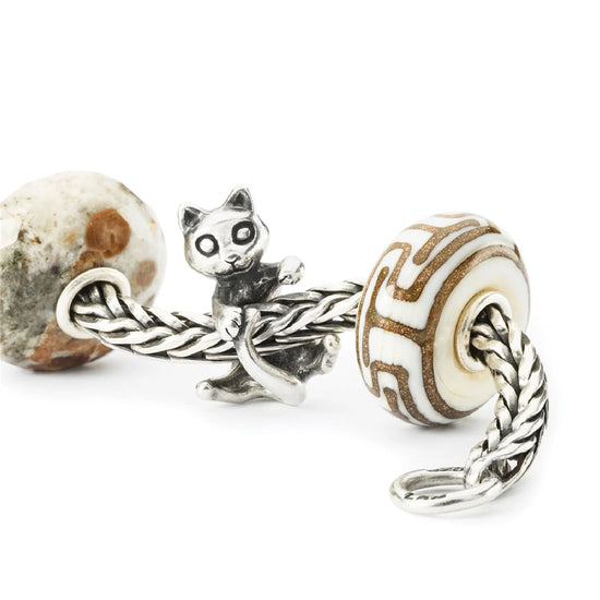 Beads da donna Trollbeads in argento a forma di gattino MISURA UNICA