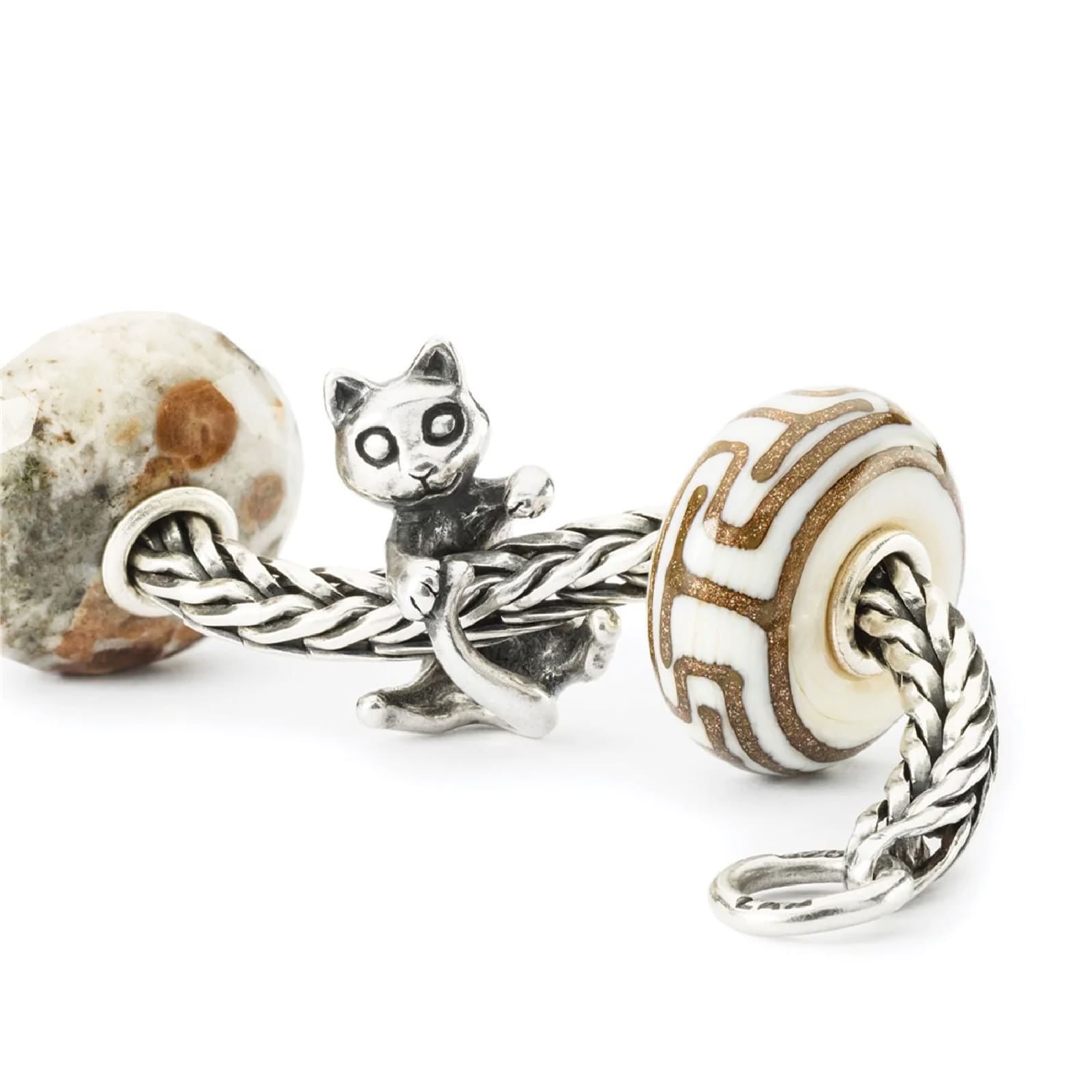 Beads da donna Trollbeads in argento a forma di gattino MISURA UNICA