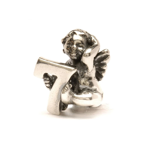 Beads donna Trollbeads argento con angelo e numero 7 MISURA UNICA