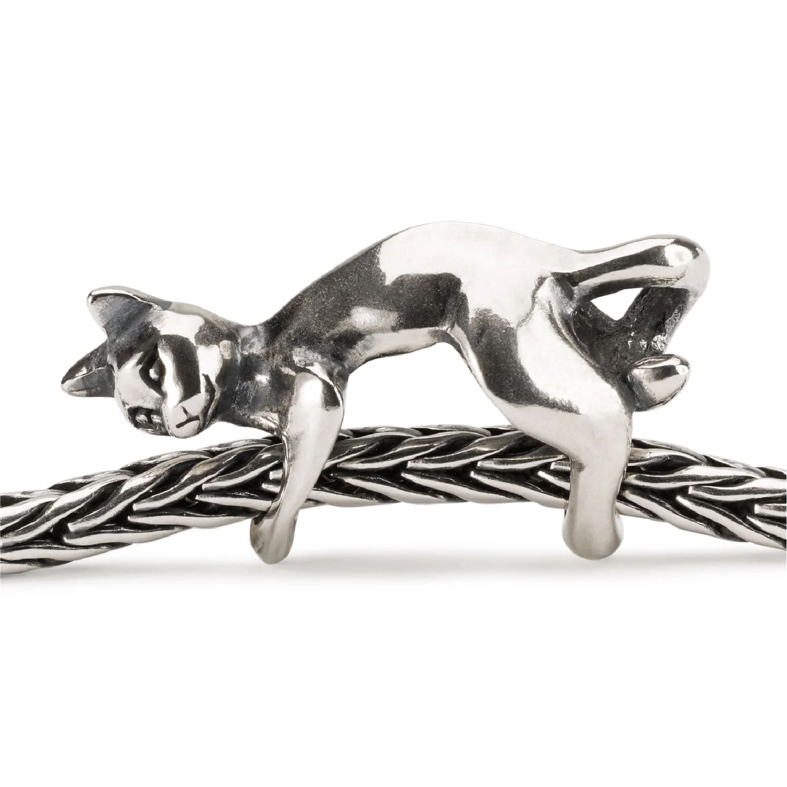 Beads donna Trollbeads argento a forma di gatto giocoso MISURA UNICA