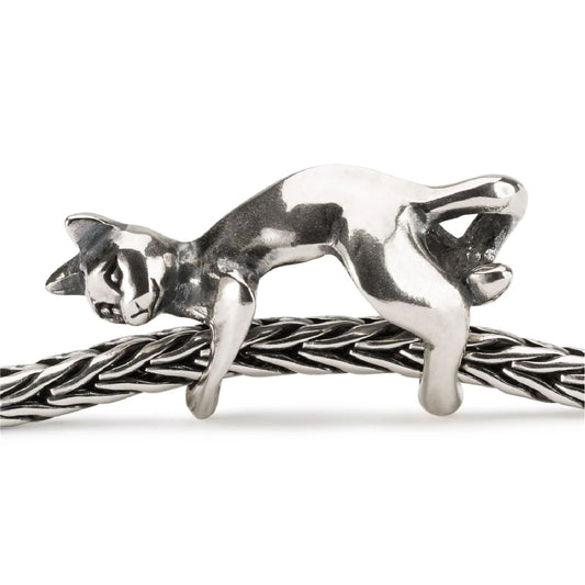 Beads donna Trollbeads argento a forma di gatto giocoso MISURA UNICA