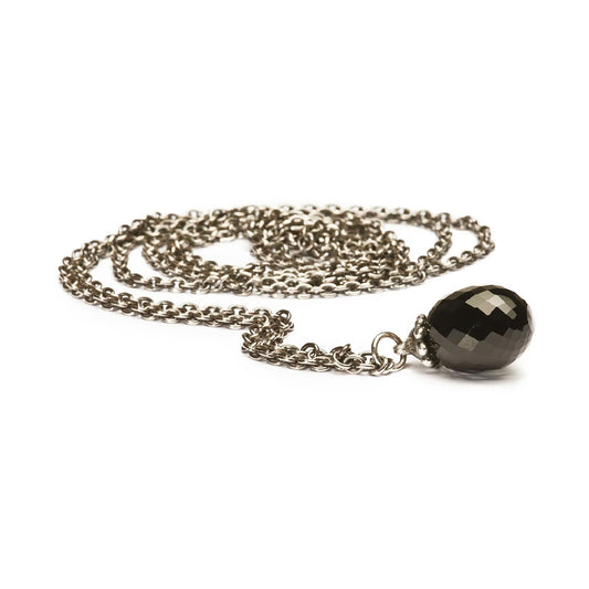 Collana 80 cm Trollbeads in argento con onice nero MISURA UNICA