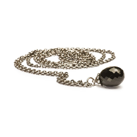 Collana 100 cm Trollbeads in argento con onice nero MISURA UNICA