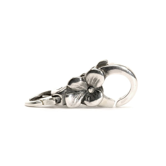 Chiusura moschettone Trollbeads in argento con fiore MISURA UNICA