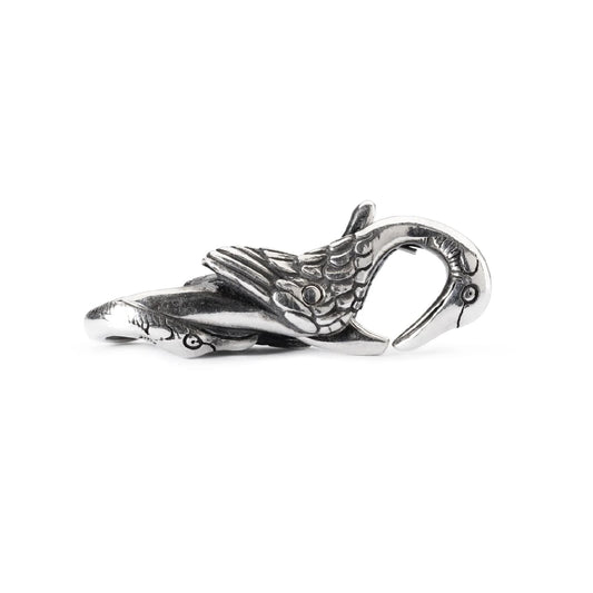 Chiusura moschettone Trollbeads in argento con gru MISURA UNICA