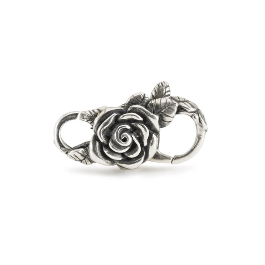 Chiusura moschettone Trollbeads con rosa in argento MISURA UNICA